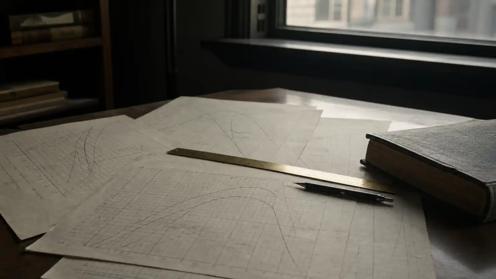 Hand-plotted curves on graph paper with ruler and pencil, actuary professional indemnity insurance