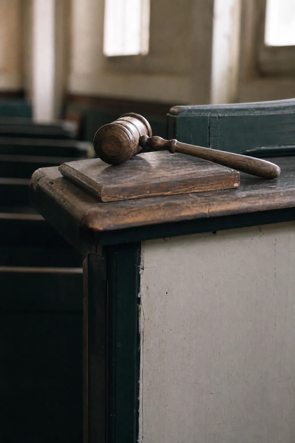 Wooden gavel on an auction rostrum, professional indemnity cover for auctioneers