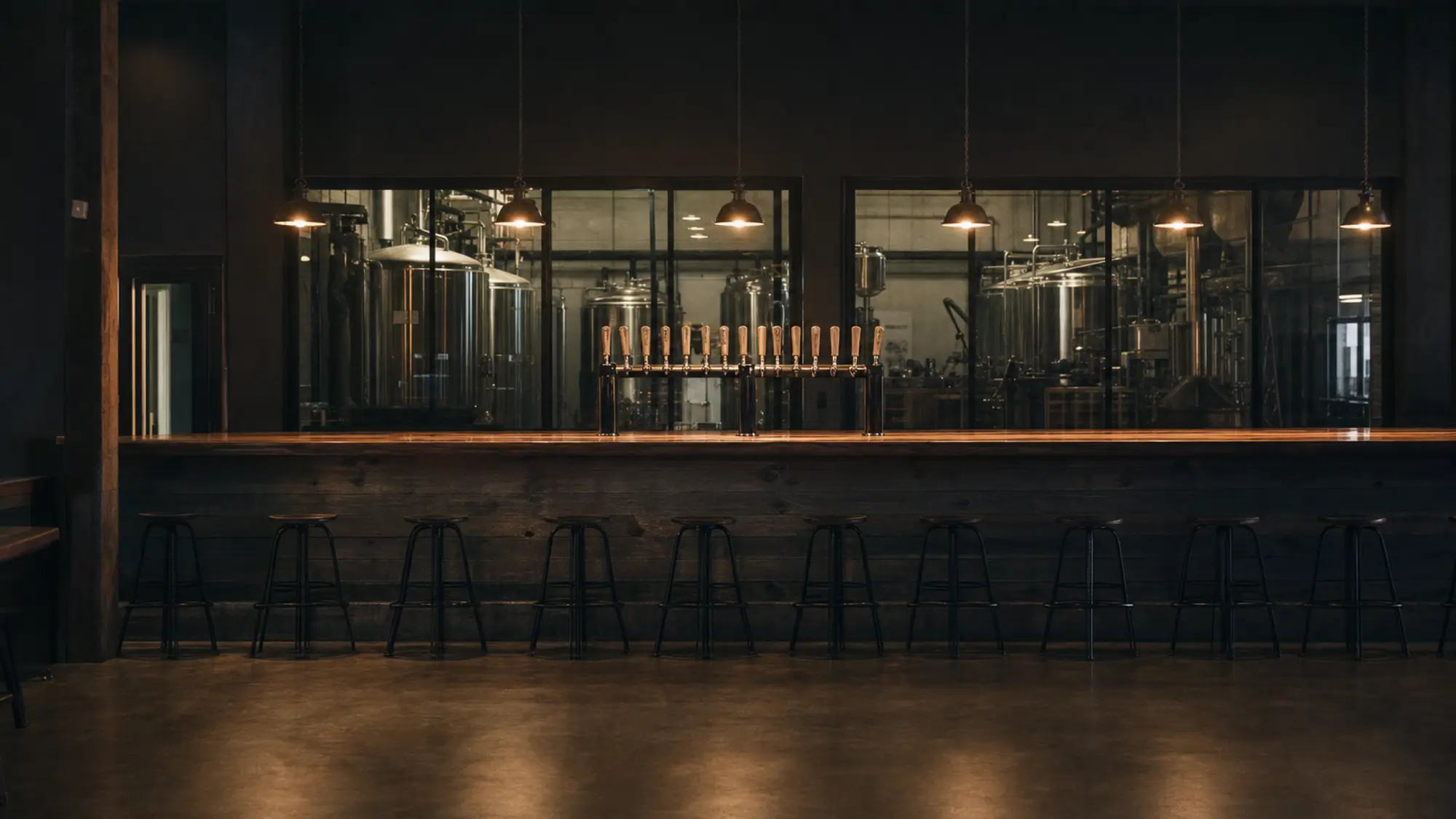 Craft brewery taproom at dusk for an Australian brewery insurance quote