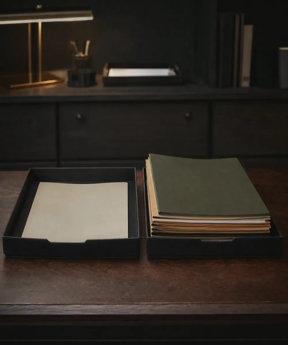 A single folder beside a thicker stack, contrasting standalone D&O insurance with a management liability package