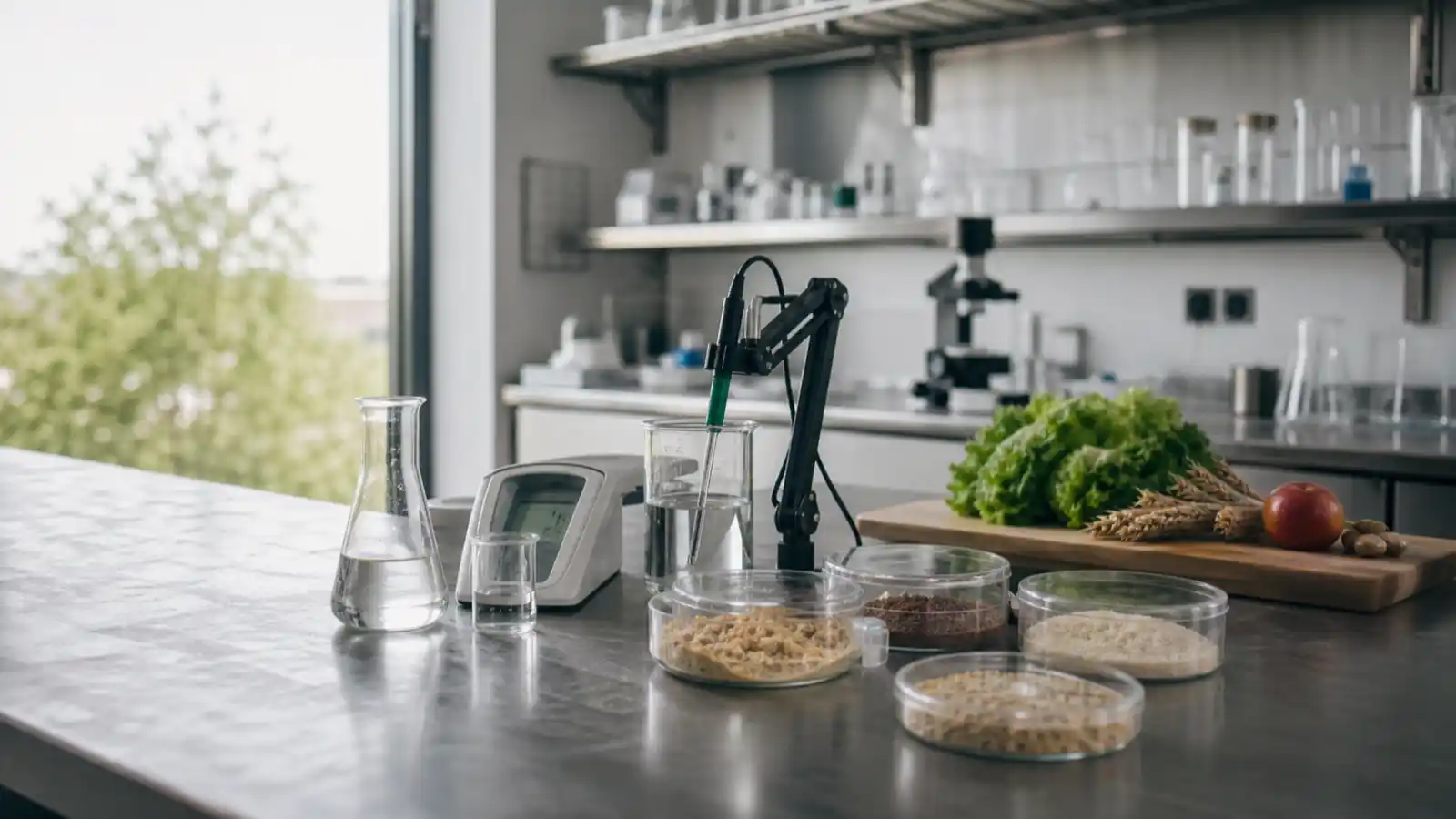 Food testing laboratory bench, professional indemnity insurance for food technologists