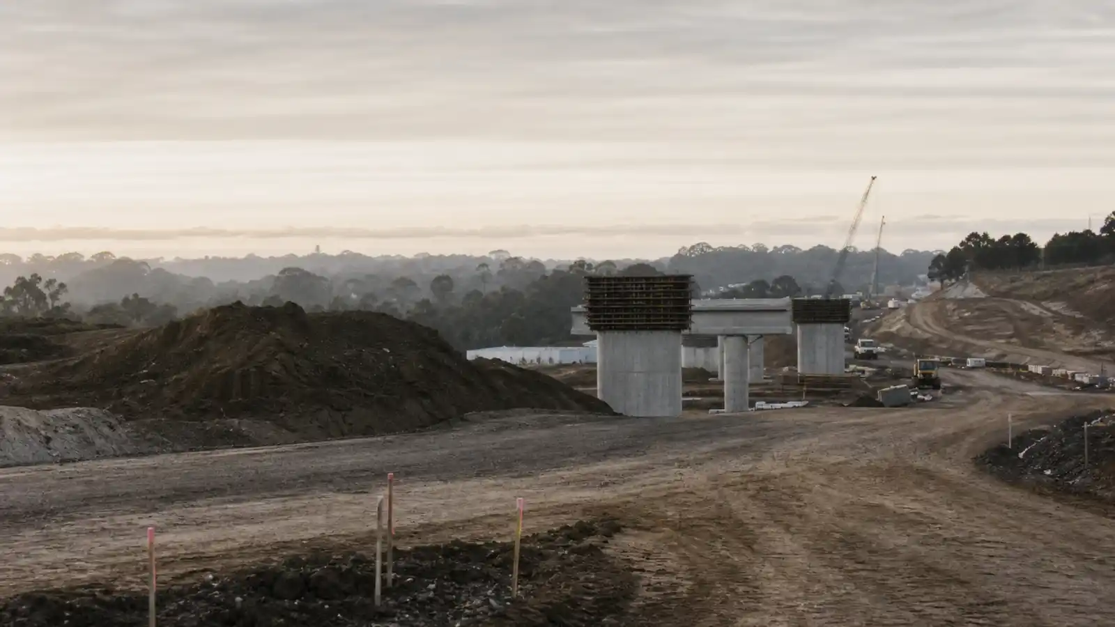 Bridge piers and earthworks on a road project - civil engineer insurance