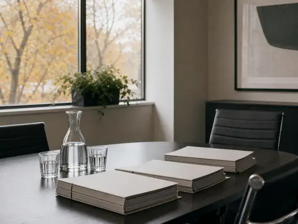 Consultancy meeting table with tender documents, the Canberra businesses Tank insures
