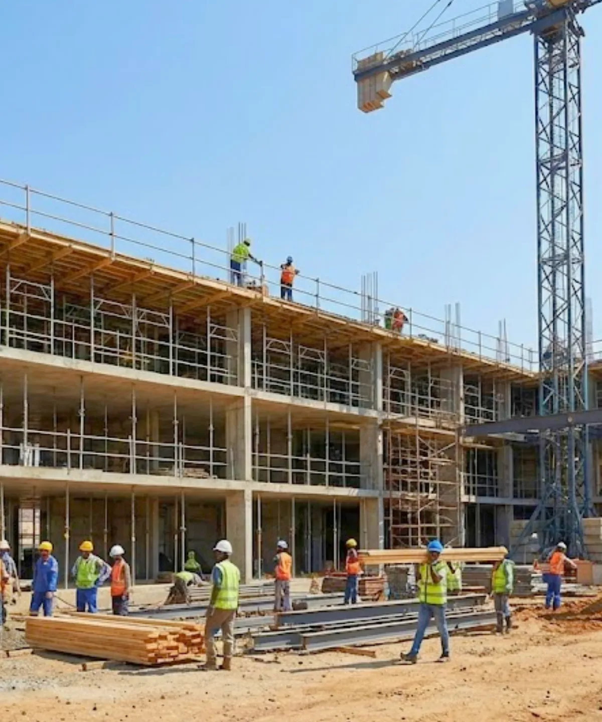 Construction project under management representing project manager PI coverage