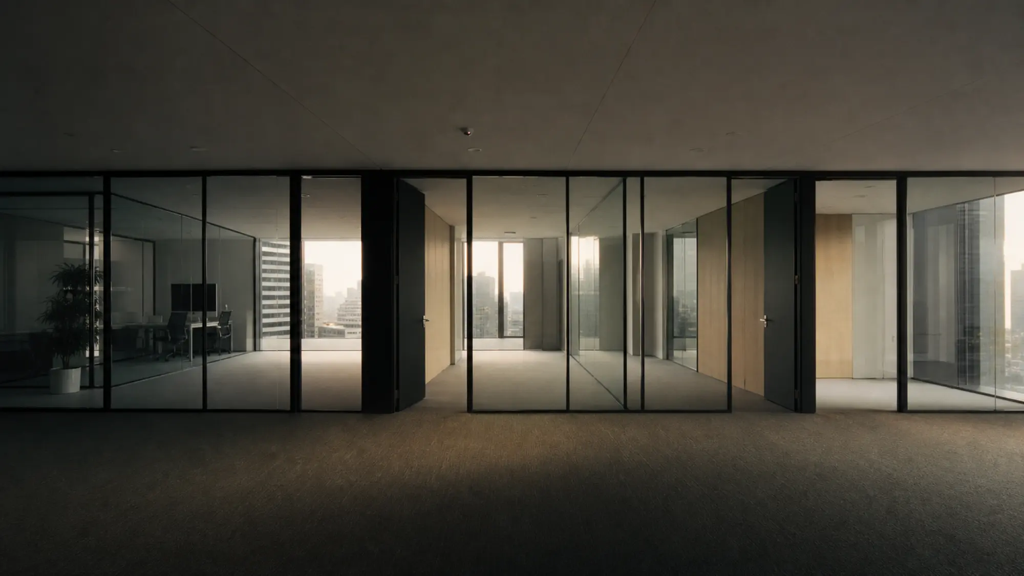 Corridor of glass offices after hours - management liability vs directors and officers insurance