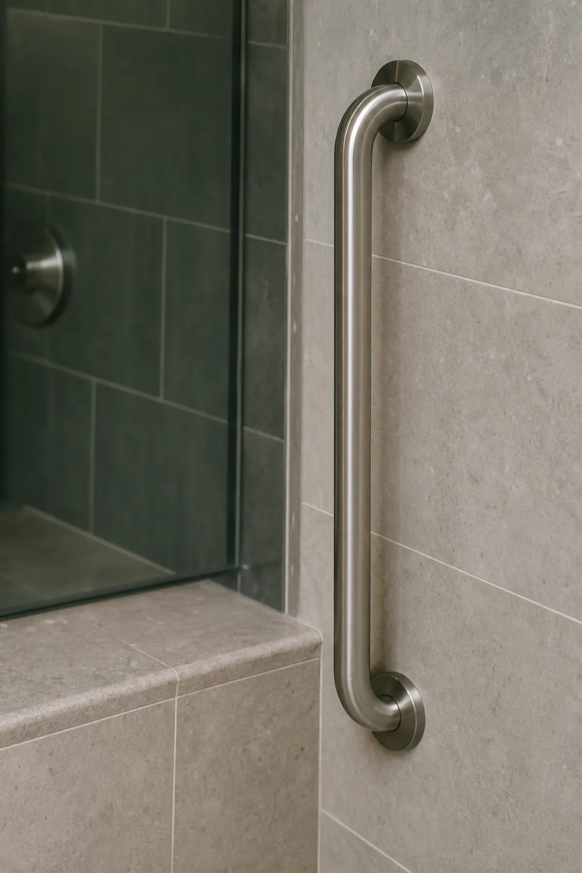 New grab rail in a modified bathroom, home modification work behind occupational therapist PI claims