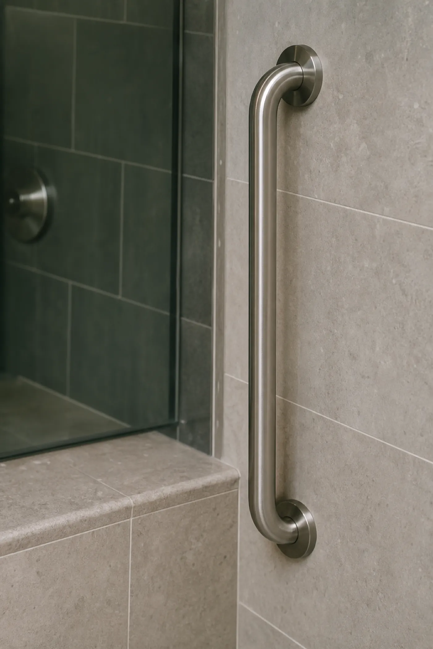 New grab rail in a modified bathroom, home modification work behind occupational therapist PI claims