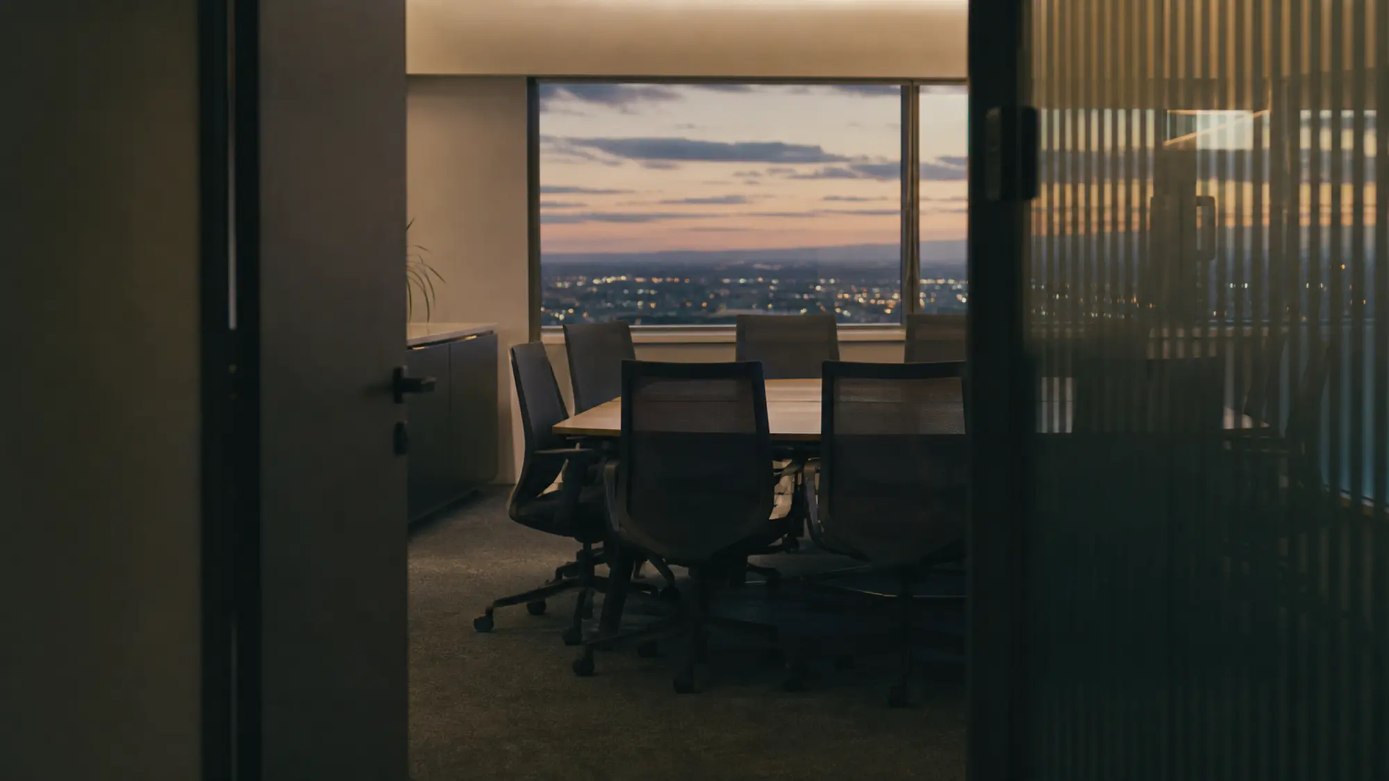 Committee meeting room at dusk, get an office bearers liability insurance quote