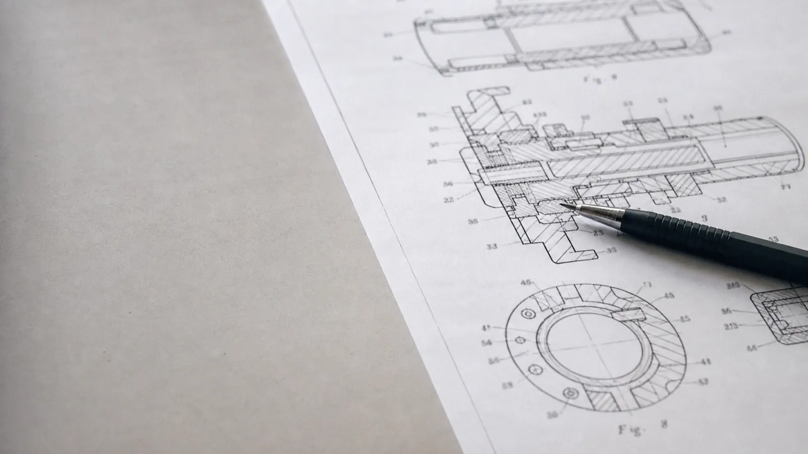 Patent specification figure pages, drafting work behind patent attorney PI claims