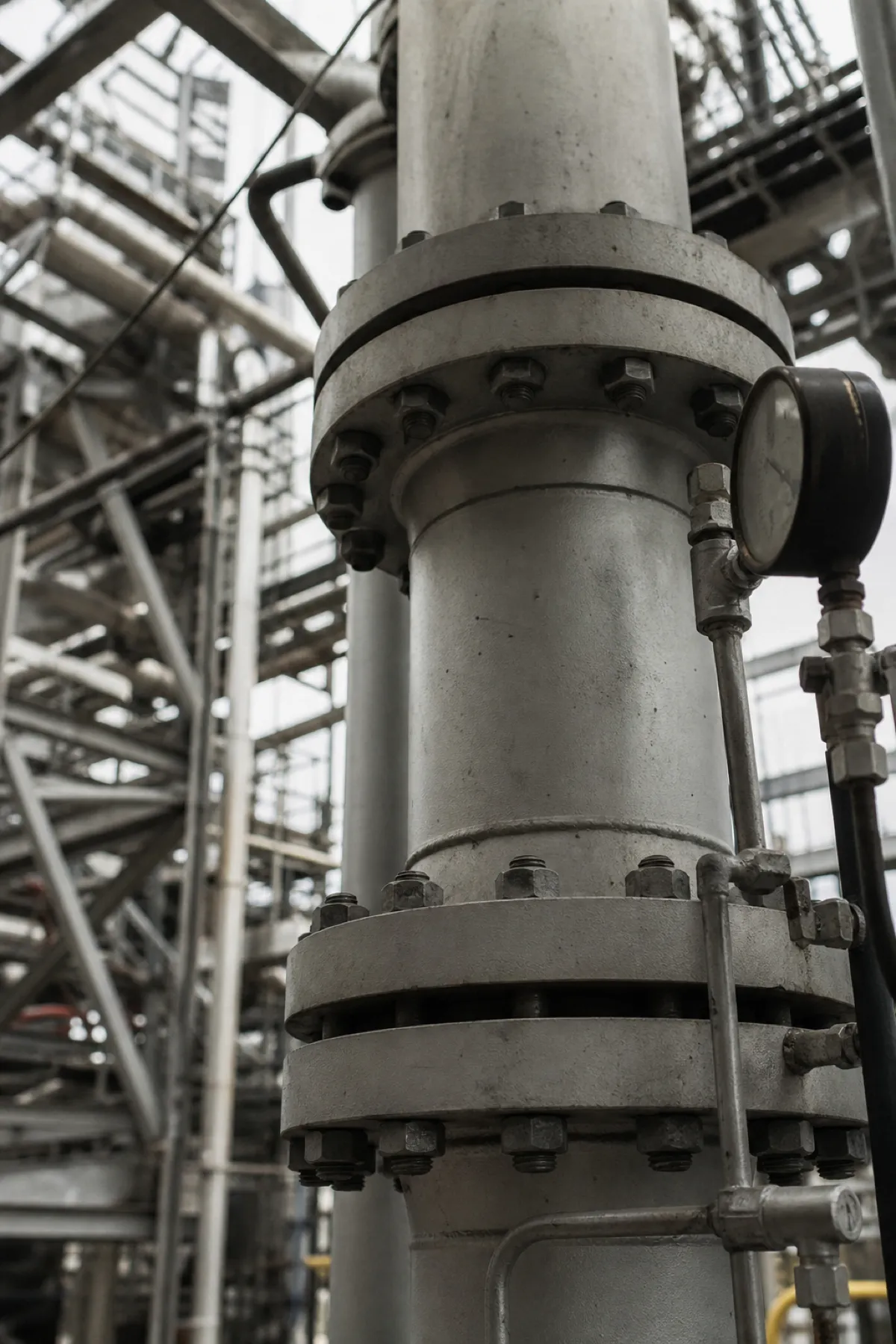 Bolted pipe flanges on a plant riser - PI cover for petroleum engineers