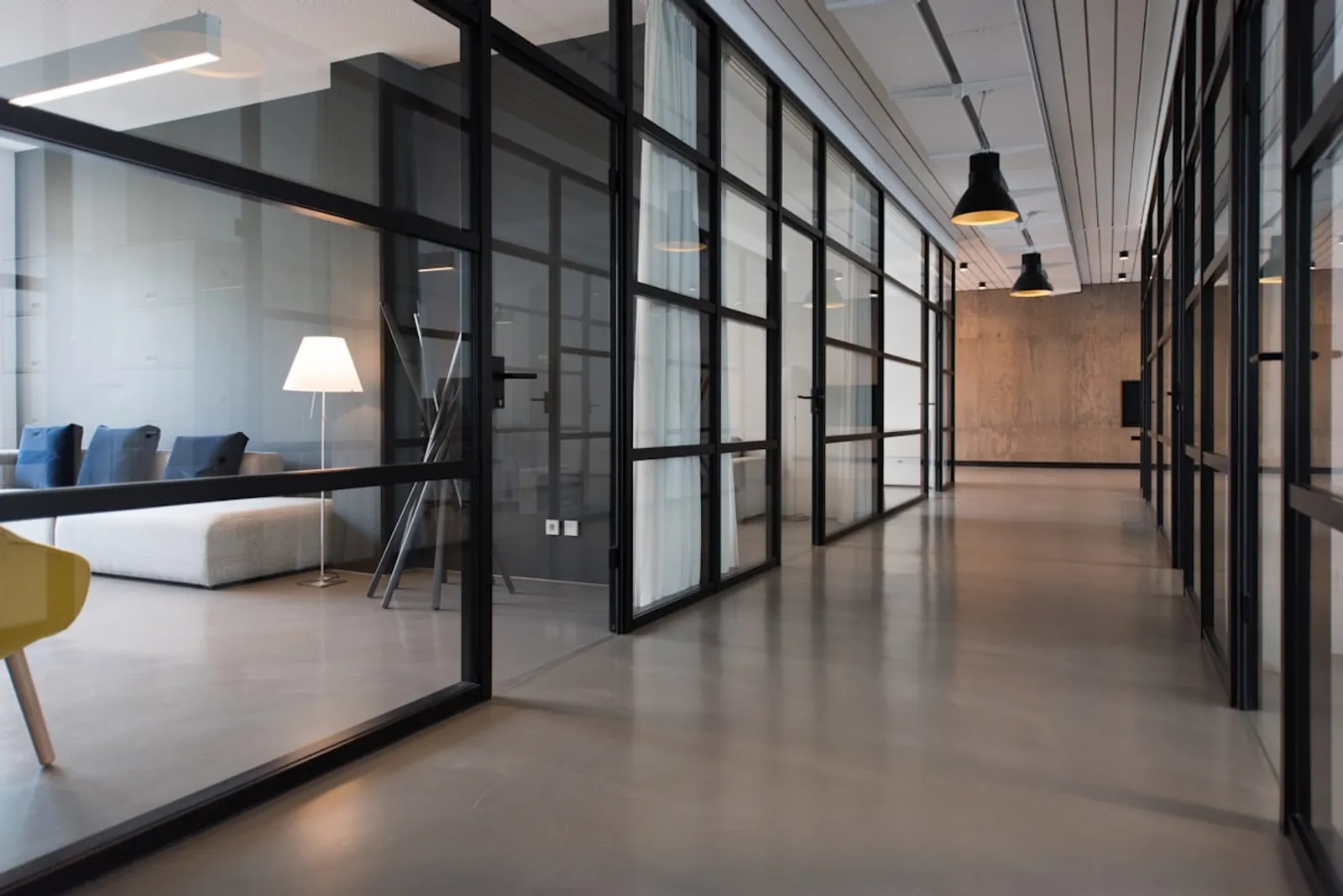 Modern commercial building lobby representing strata common property