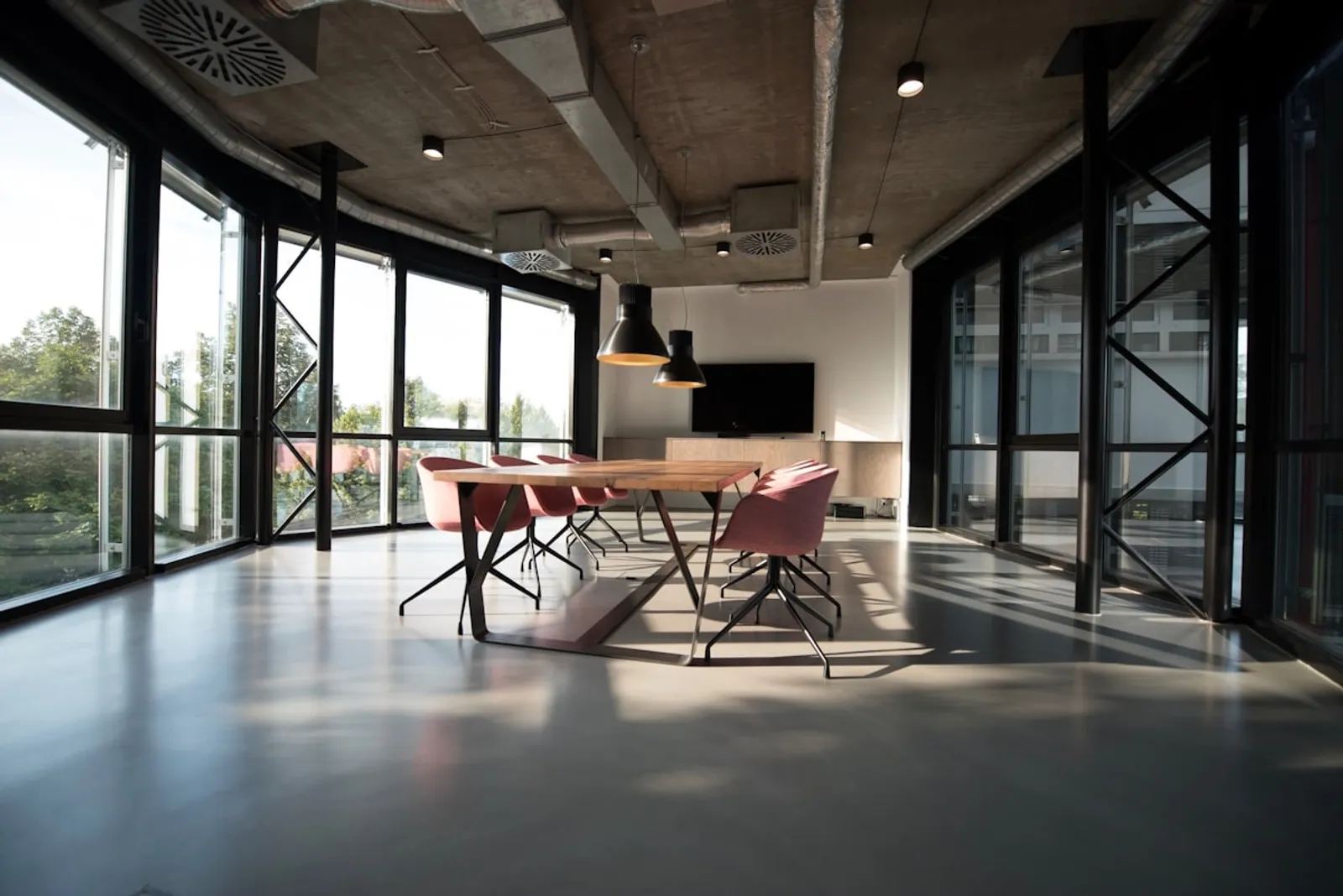 Modern open-plan office interior in a strata building
