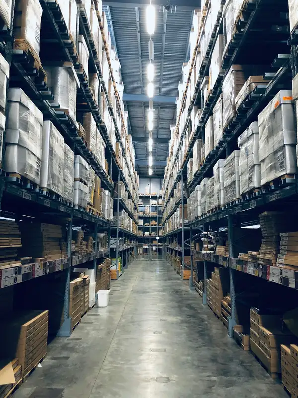Modern warehouse interior with logistics operations and distribution systems
