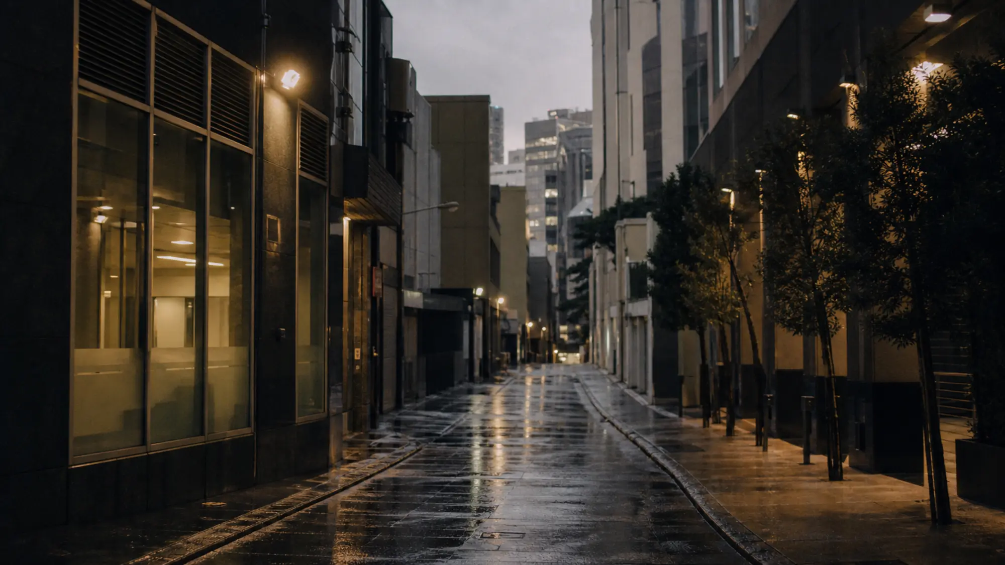 Sydney commercial laneway at dusk, get professional indemnity cover for your Sydney business