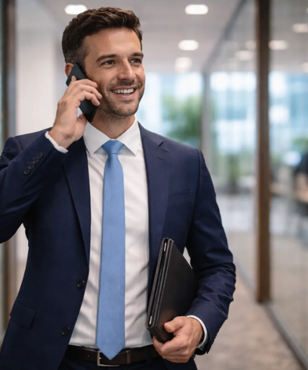 Sydney insurance broker on phone ready to discuss business insurance quotes and coverage options