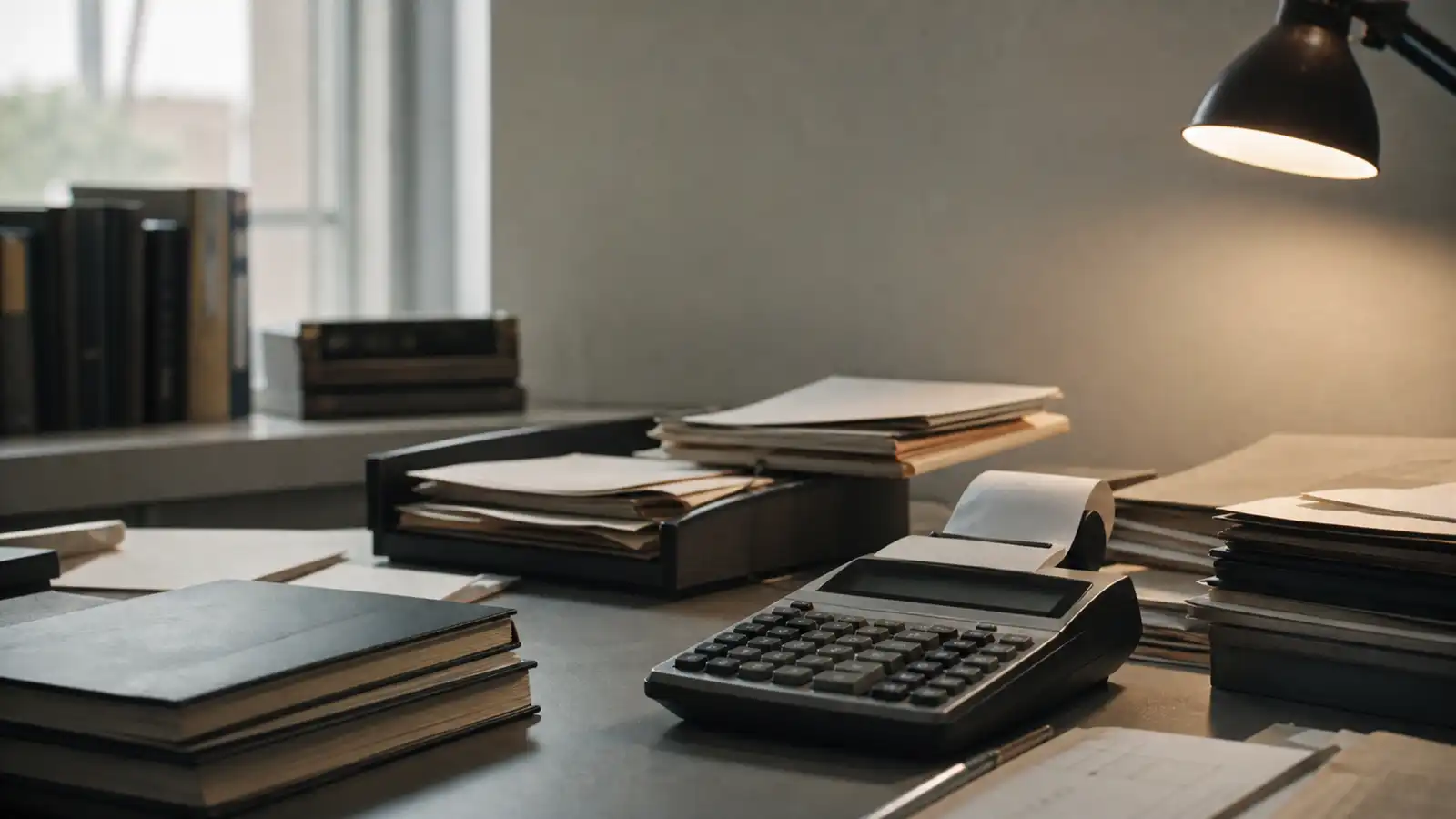 Ledgers and receipts on a desk, run-off professional indemnity cover for a retiring BAS agent